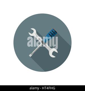 Spanner and screwdriver Stock Vector