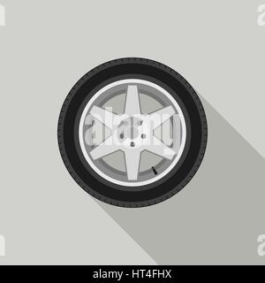 Wheel flat icon Stock Vector