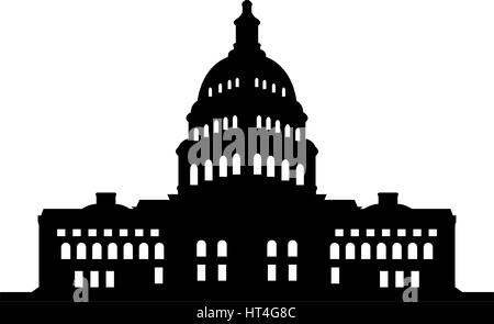 Capitol icon illustrated on a white background in vector Stock Vector