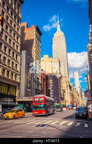 Traffic in Fifth avenue 5th, New York. Stock Photo