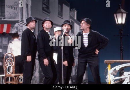 Das französische Vokalquartett 'Le Quatre Barbus', Deutschland 1960er Jahre. French vocal quartet 'Le Quatre Barbus', Germany 1960s. Stock Photo