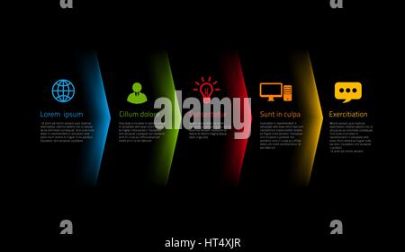 Infographic style colored menu or arrows option Stock Vector