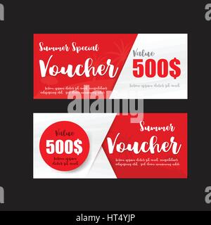 Collection of summer sale gift voucher template vector illustration eps10 Stock Vector