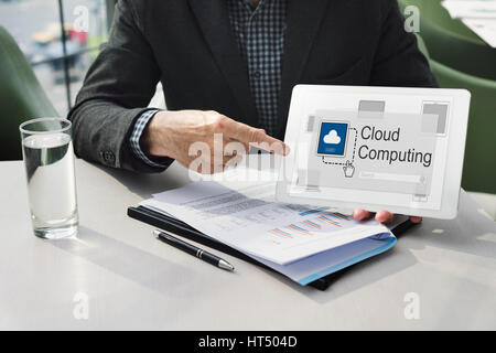 Cloud Computing Back Up Download Network Stock Photo