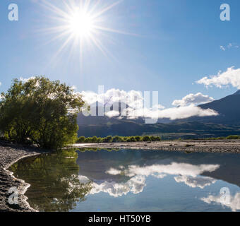 Lake Wakatipu, Kinloch, Glenorchy at Queenstown, Southern Alps, Otago, Southland, New Zealand Stock Photo