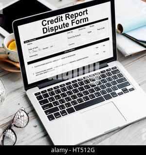 Credit Report Dispute Form Insurance Concept Stock Photo