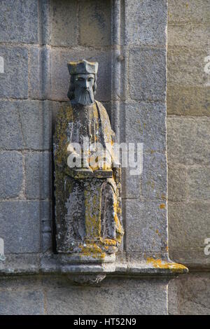 Statue of Saint Tugen chapel in Primelin Stock Photo