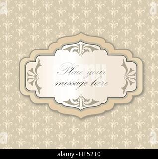 Gentle greeting card or invitation over polka dot seamless pattern Stock Vector