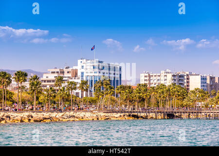 LIMASSOL, CYPRUS - April 01, 2016: Limassol Cityscape and Seaside Park view. Stock Photo