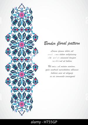 Arabesque vintage ornate border for design template vector. Eastern style pattern. Elegant floral decoration print. Ornamental illustration for invita Stock Vector