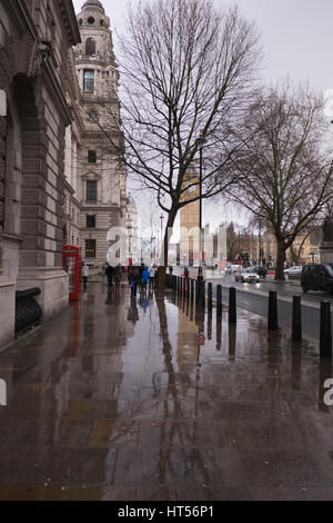 Parliament Square on a rainy day in London England Stock Photo