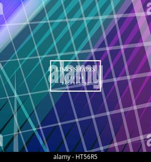 Modern technology striped abstract background with copy space vector. Purple light geometric grid stripes direct lines dynamic for presentation, banne Stock Vector