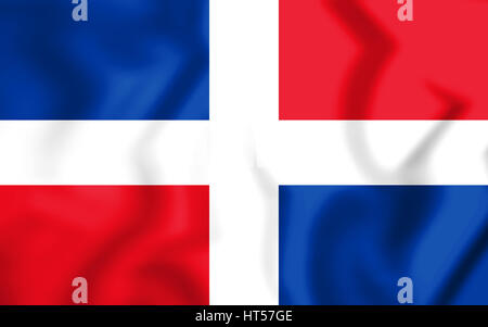 3D Civil Ensign of the Dominican Republic. 3D Illustration. Stock Photo