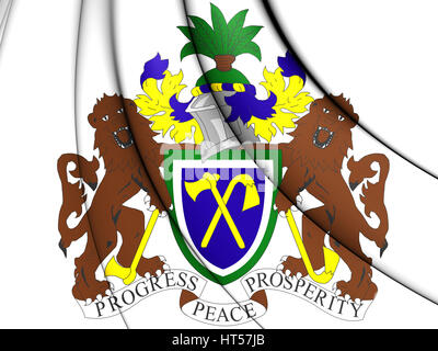 Gambia coat of arms. 3D Illustration. Stock Photo