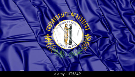 3D Flag of Kentucky, USA. 3D Illustration. Stock Photo