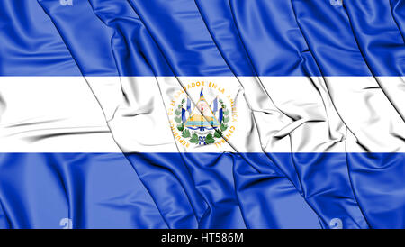 3D Flag of the El Salvador. 3D Illustration. Stock Photo