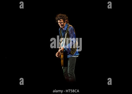 Keith Richards onstage playing guitar in the Rolling Stones Stock Photo