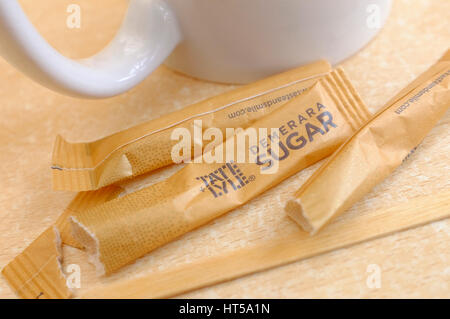 demerara sugar sachets Stock Photo