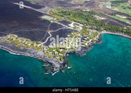 Aerial view of Kahuwai Bay on the west coast of Big Island, Hawaii, USA. Stock Photo