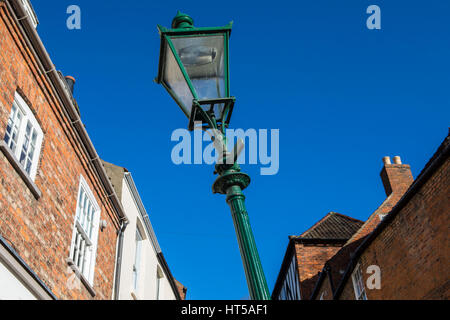 The famous leaning lamp post situated on the historic Steep Hill in the city of Lincoln, UK. Stock Photo