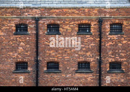 A close-up view of the exterior of the Victorian Prison located inside Lincoln Castle, in the historic city of Lincoln, UK. Stock Photo