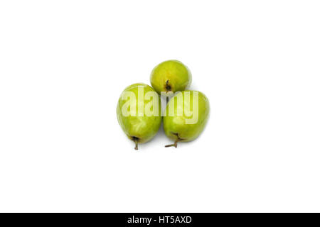 Fresh Jujube fruits on white background Stock Photo