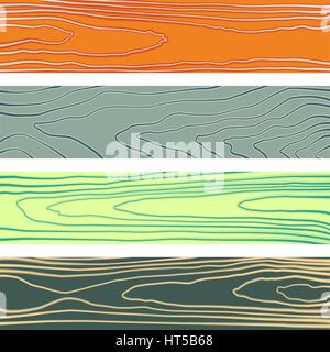 vector colored flat design various colors brown orange green dark wood boards texture set decoration background Stock Vector