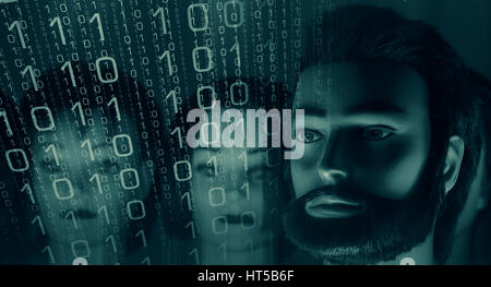 Cyber security, computer crime Stock Photo