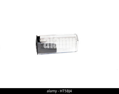 Study materials containing a black pencil and a Black pencil sharpener on a  white background Stock Photo - Alamy