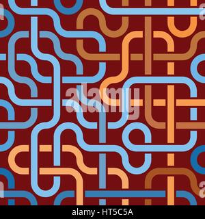 Pipeline grid. Abstract geometric design of tubes. industrial background. Architectural metal structure. Vector geometric pattern. Modern texture patt Stock Vector