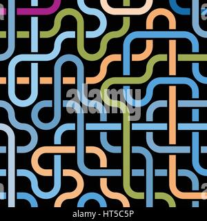 Pipeline grid. Abstract geometric design of tubes. industrial background. Architectural metal structure. Vector geometric pattern. Modern texture patt Stock Vector