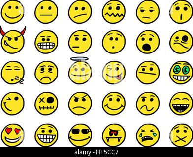 Laughing face doodle icon. Emoticon in hand drawn style isolated -  indivstock