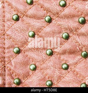 Red stitched leather texture background Stock Photo