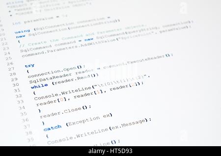 Code of php language on white background Stock Photo