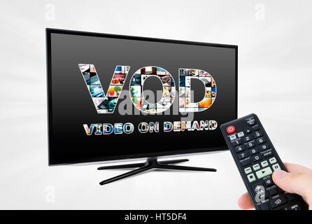 Video on demand VOD service on smart TV Stock Photo