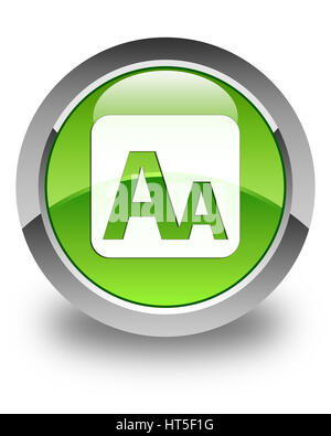 Font size box icon isolated on glossy red round button abstract ...
