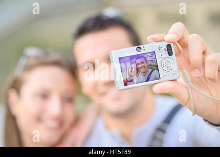 couple taking selfie Stock Photo