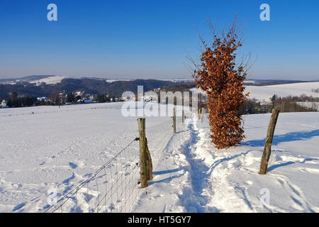 Hohnstein im Winter, Sächsische Schweiz - the town Hohnstein in winter, Elbe Sandstone Mountains Stock Photo