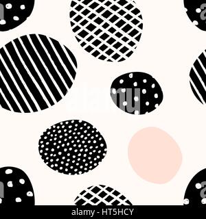 Seamless vector pattern in black and white on a white background