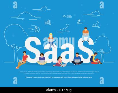 Saas concept illustration Stock Vector