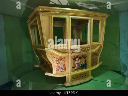 The Triumphal Carriage of King Jan III Sobieski (ca 1692), Wilanów Palace in Warsaw, Poland Stock Photo