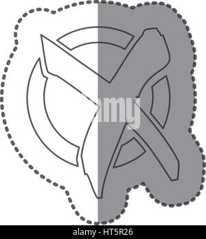 figure symbol round with wrong mark icon Stock Vector