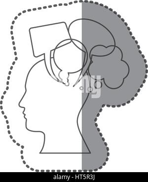 figure human with types of chat bubbles icon Stock Vector
