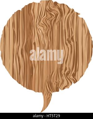round wood chat bubble icon Stock Vector