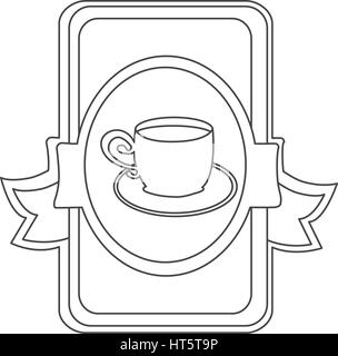 figure symbol cup with plate icon Stock Vector