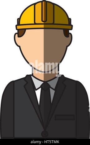 engineer construction worker avatar Stock Vector