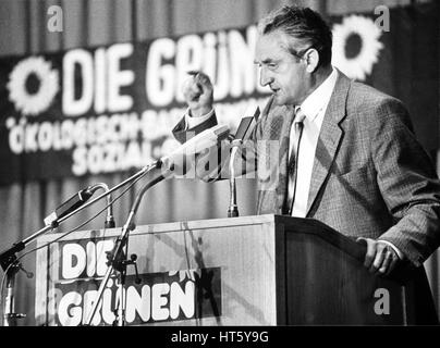 Dortmund, Germany, June 22,1980 - Herbert Gruhl at the first national convention of  the german Green Party (die Gruenen) in Dortmund Stock Photo