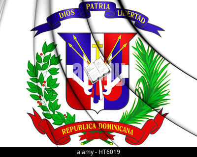 Dominican Republic Coat of Arms. 3D Illustration. Stock Photo