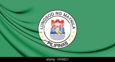 Flag of Manila, Philippines. 3D Illustration. Stock Photo