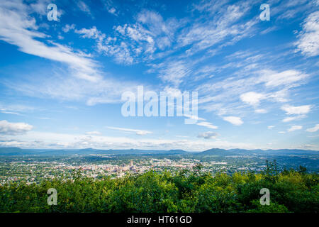 View of Roanoke from Mill Mountain, in Roanoke, Virginia. Stock Photo